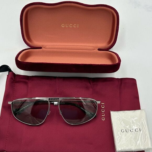 Men’s Gucci aviator gun metal sunglasses
